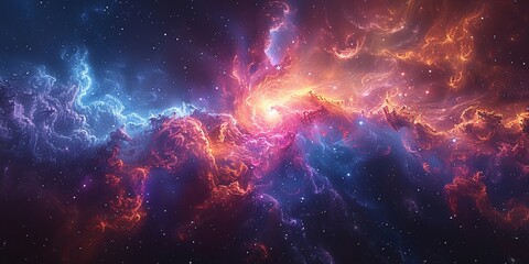 Pink and Purple Nebula A Colorful Space Scape for the Month of Love Generative AI