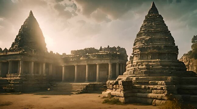 An ancient temple surrounded by a mystical aura.
