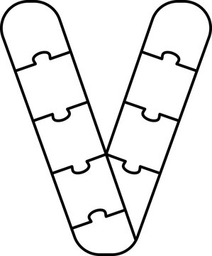 recommend clip art: V Puzzle Aplhabet Jigsaw Game Outline