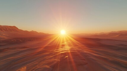 Fototapeta na wymiar Sunrise over desert landscape