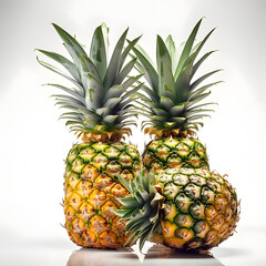 pineapple fresh fruit vegetable food photography white background poster 