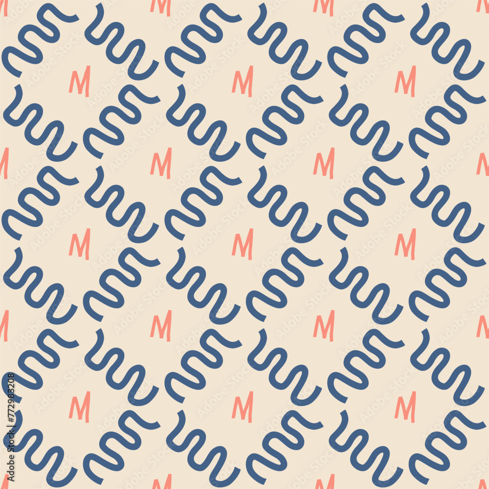 Poster abstract geometric seamless pattern. scribble childish elements endless background. doodle style rep
