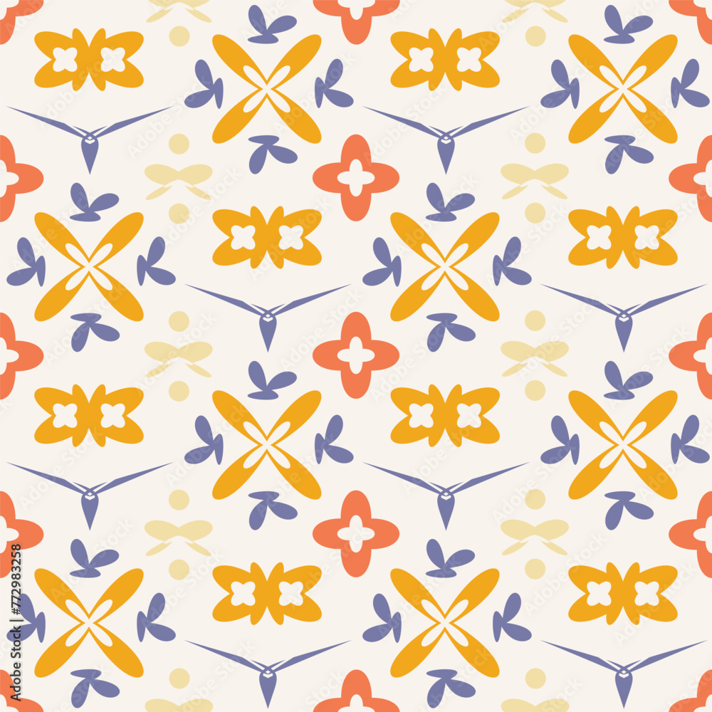 Poster abstract retro seamless pattern. geometric ornament endless background. trendy y2k elements repeat c