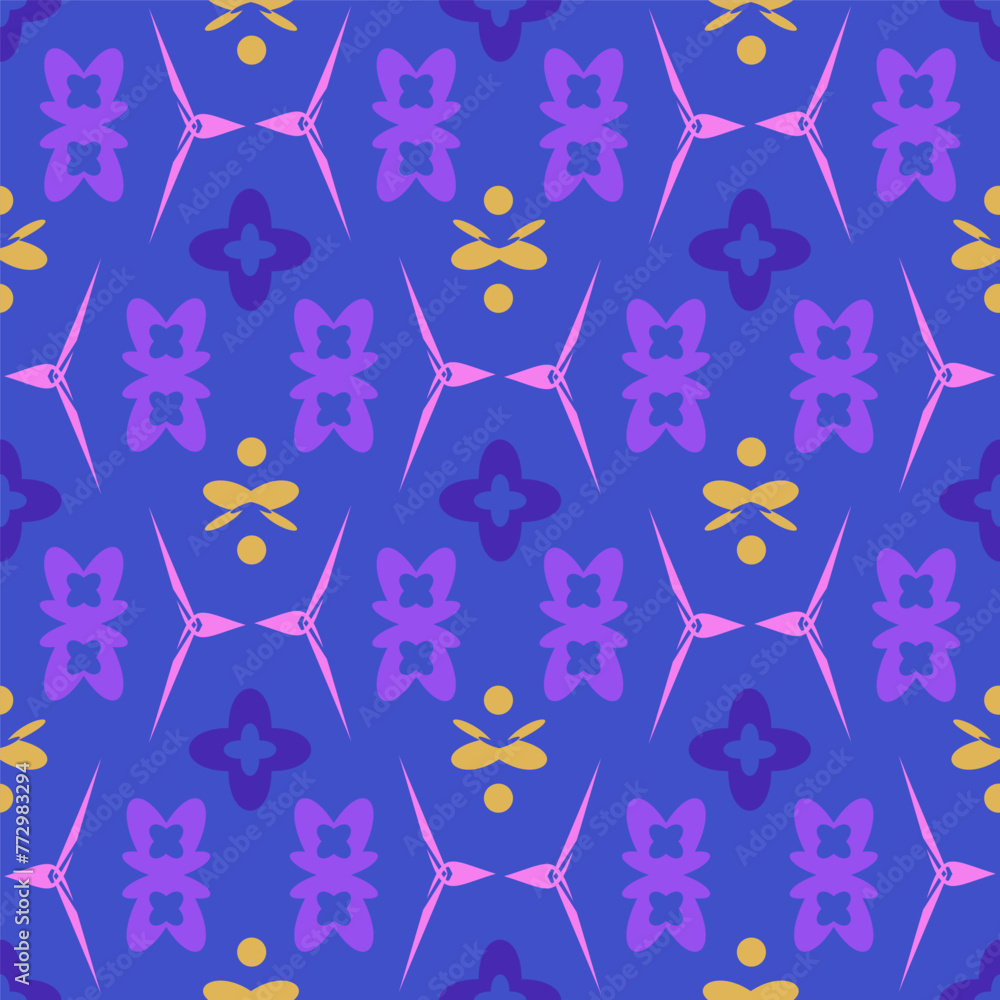 Poster abstract retro seamless pattern. geometric ornament endless background. trendy y2k elements repeat c