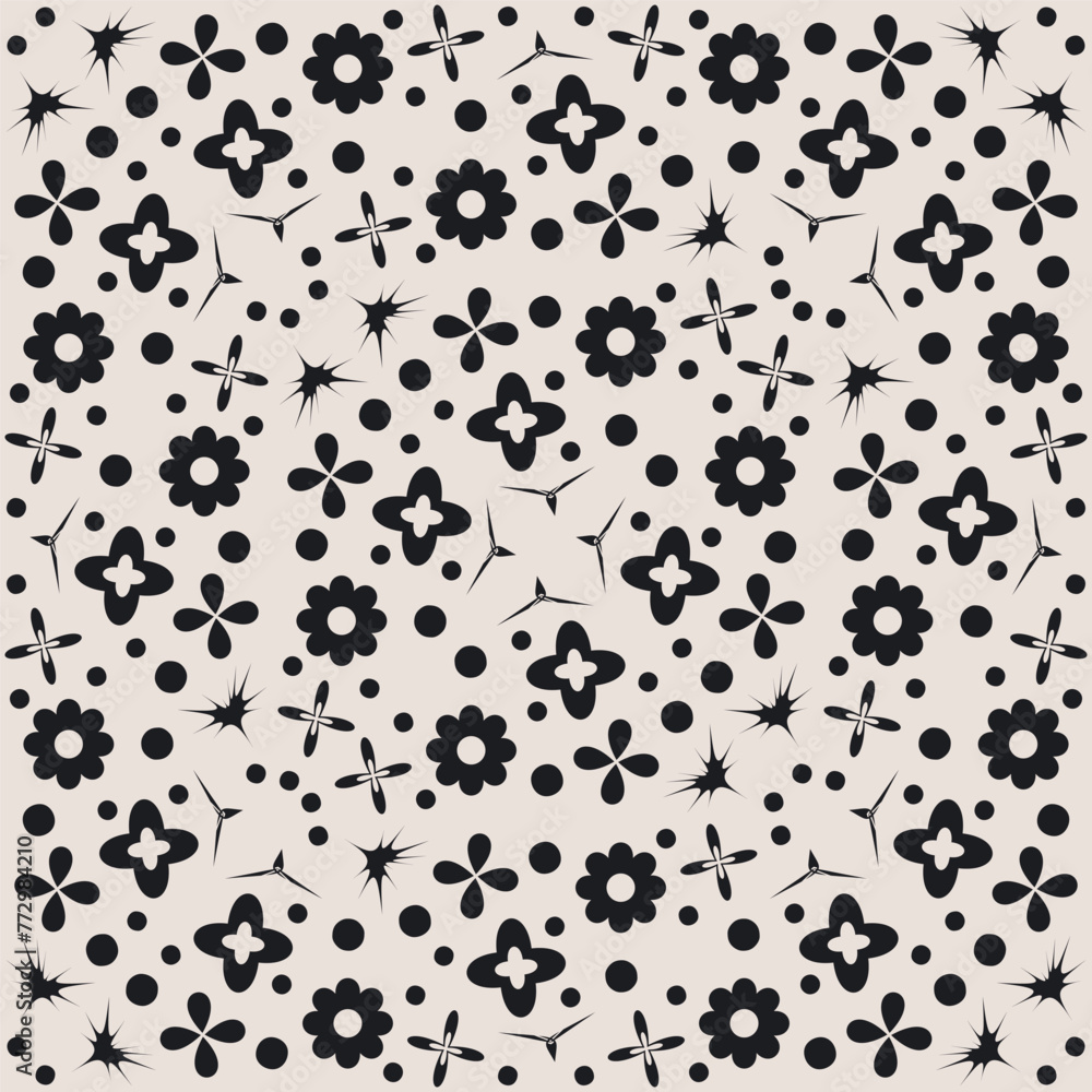 Poster abstract retro seamless pattern. geometric ornament endless background. trendy y2k elements repeat c