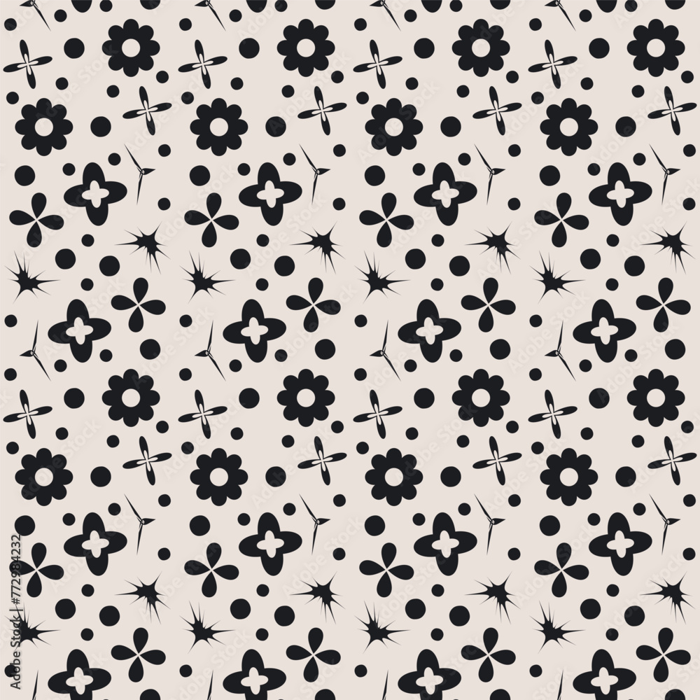 Poster abstract retro seamless pattern. geometric ornament endless background. trendy y2k elements repeat c