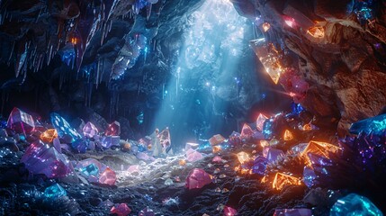 Crystal Cave Adventure A Glowing Geode Experience Generative AI