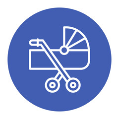 Stroller icon vector image. Can be used for Baby Shower.