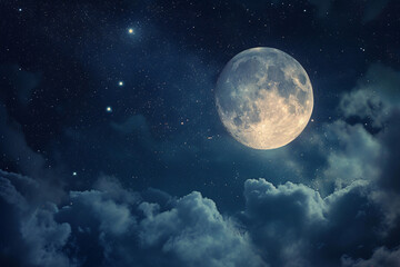 Naklejka na ściany i meble a moon and clouds in the sky