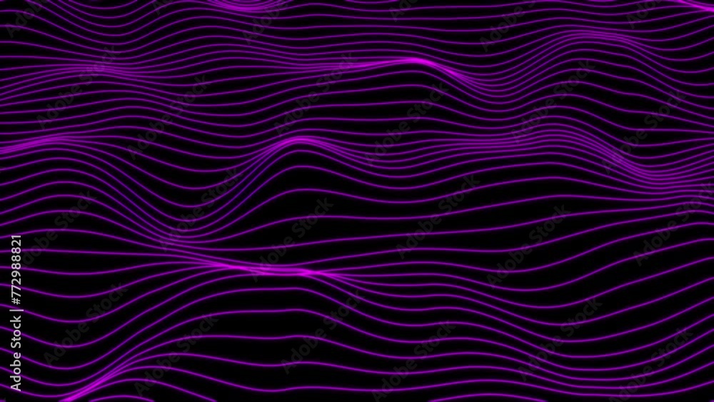 Poster abstract lines wave animation. big wave wireframe lines flowing.