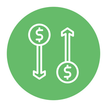Increase and Decrease in Rate icon vector image. Can be used for Trading.