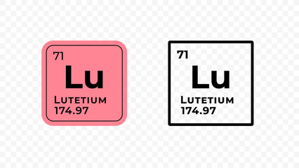 Lutetium, chemical element of the periodic table vector design - obrazy, fototapety, plakaty