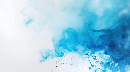 Fototapeta na wymiar Abstract blue watercolor background with smoke and liquid on white background
