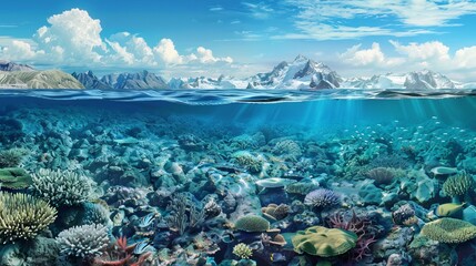 Naklejka na ściany i meble the impacts of climate change on marine biodiversity. 