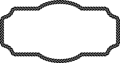 black white vintage braided frame with copy space for text or design