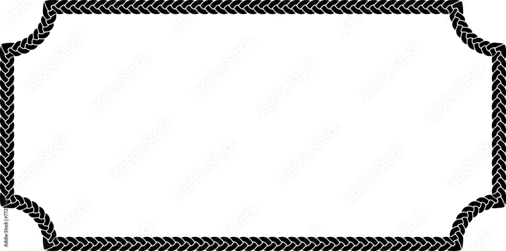 Sticker black white vintage braided frame with copy space for text or design - Stickers
