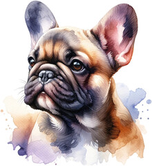 french bulldog puppy on white transparent background