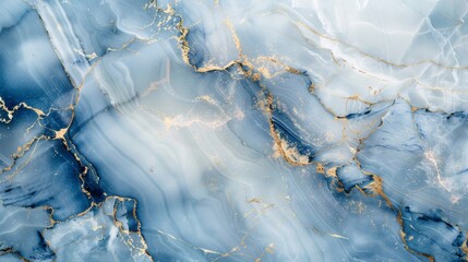 Blue marble texture with gold veins - obrazy, fototapety, plakaty