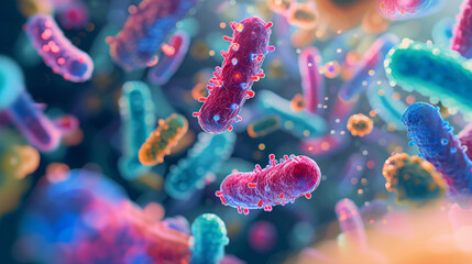 a close up of bacteria - obrazy, fototapety, plakaty