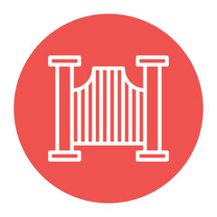 Gate icon vector image. Can be used for Fairytale.