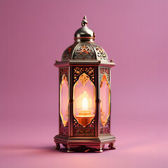 arabic lantern isolated in one solid pastel color background
