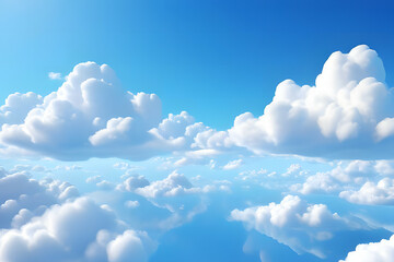 blue sky background with clouds - obrazy, fototapety, plakaty