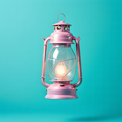 lantern isolated in one solid pastel background