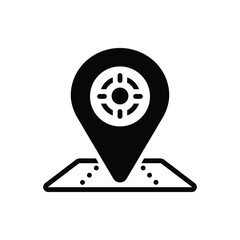Black solid icon for exact location
