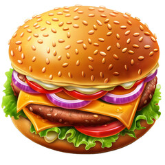 hamburger on white background - 772995499