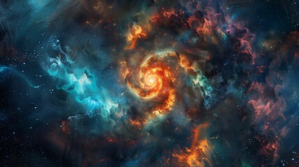 Obraz na płótnie Canvas Galaxy Glow A Celestial Splash of Color Generative AI