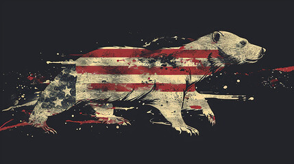World Habitat wildlife day, endangered specie of american flag bear logo , world Forest and biodiversity. Earth Day or World Wildlife Day concept. Biodiversity. Environmental protection.