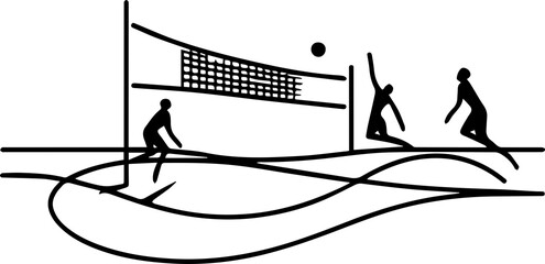 silhouette of a person playing volleyball