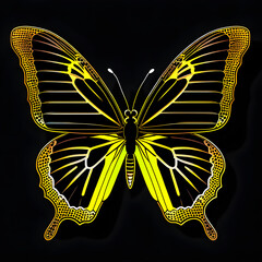 Captivating Gold Neon Butterfly Icon: Elegant and Radiant(Generative AI)