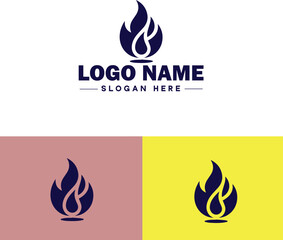 Fire logo icon vector for business brand app icon droplet burn elegant bonfire fire flame logo template