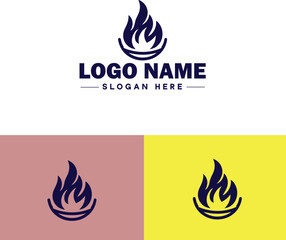 Fire logo icon vector for business brand app icon droplet burn elegant bonfire fire flame logo template