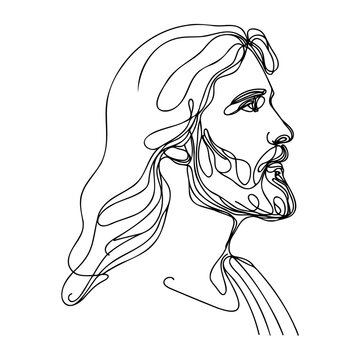 recommend clip art: Continuous one line drawing of Jesus face