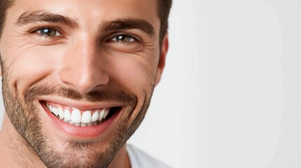 Radiant Smile and Positivity - A Man's Portrait in Natural Light - Generative AI