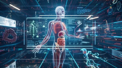 Human Body on Computer Screen