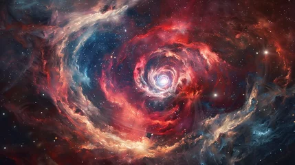 Foto op Plexiglas Galaxy Glow A Red Hot Spiral of Stars Generative AI © Satyam