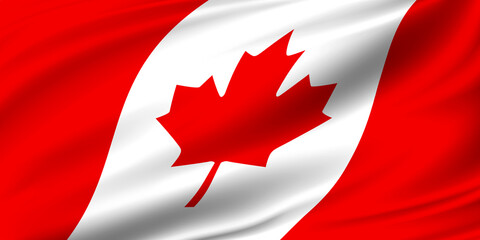 Canada flag waving in the wind background illustration - 773001098