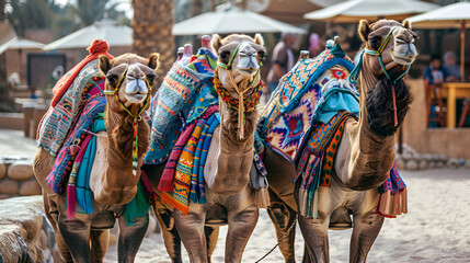 camels in the desert , generative ai