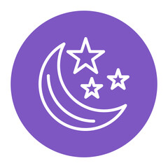 Crescent and Star icon vector image. Can be used for Islamic New Year.