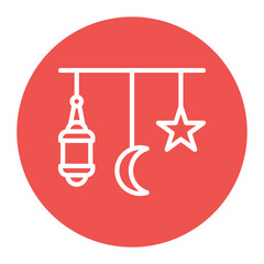Lantern with Stars icon vector image. Can be used for Islamic New Year.