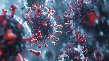 Viruses Close-up, Medical Research and Healthcare