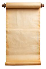 vintage blank paper scroll isolated on transparent background