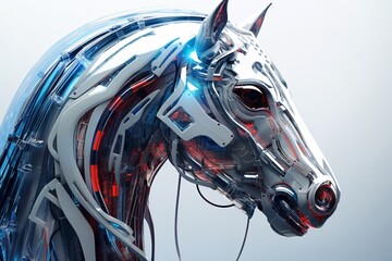 a horse head with wires and wires