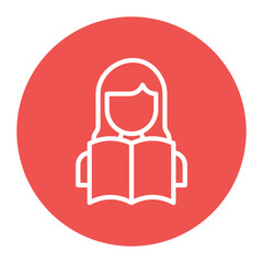 Reader Female icon vector image. Can be used for Literature.