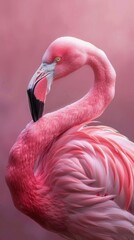 Close-up of a pink flamingo