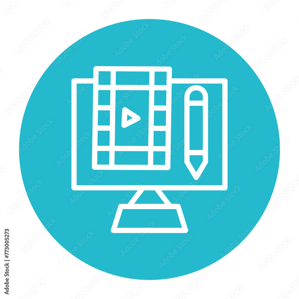 Poster editing icon vector image. can be used for filmmaking.