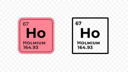 Holmium, chemical element of the periodic table vector design - obrazy, fototapety, plakaty